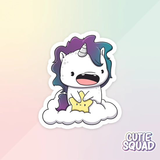 cloudy unicorns sticker van cutiesquad op wolken
