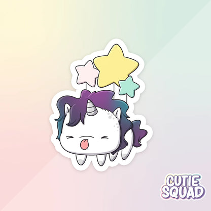 cloudy unicorns sticker van cutiesquad met sterrenballonnen