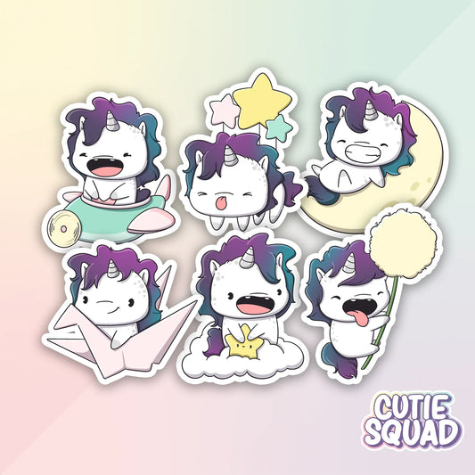 cloudy unicorns complete stickerset van cutiesquad