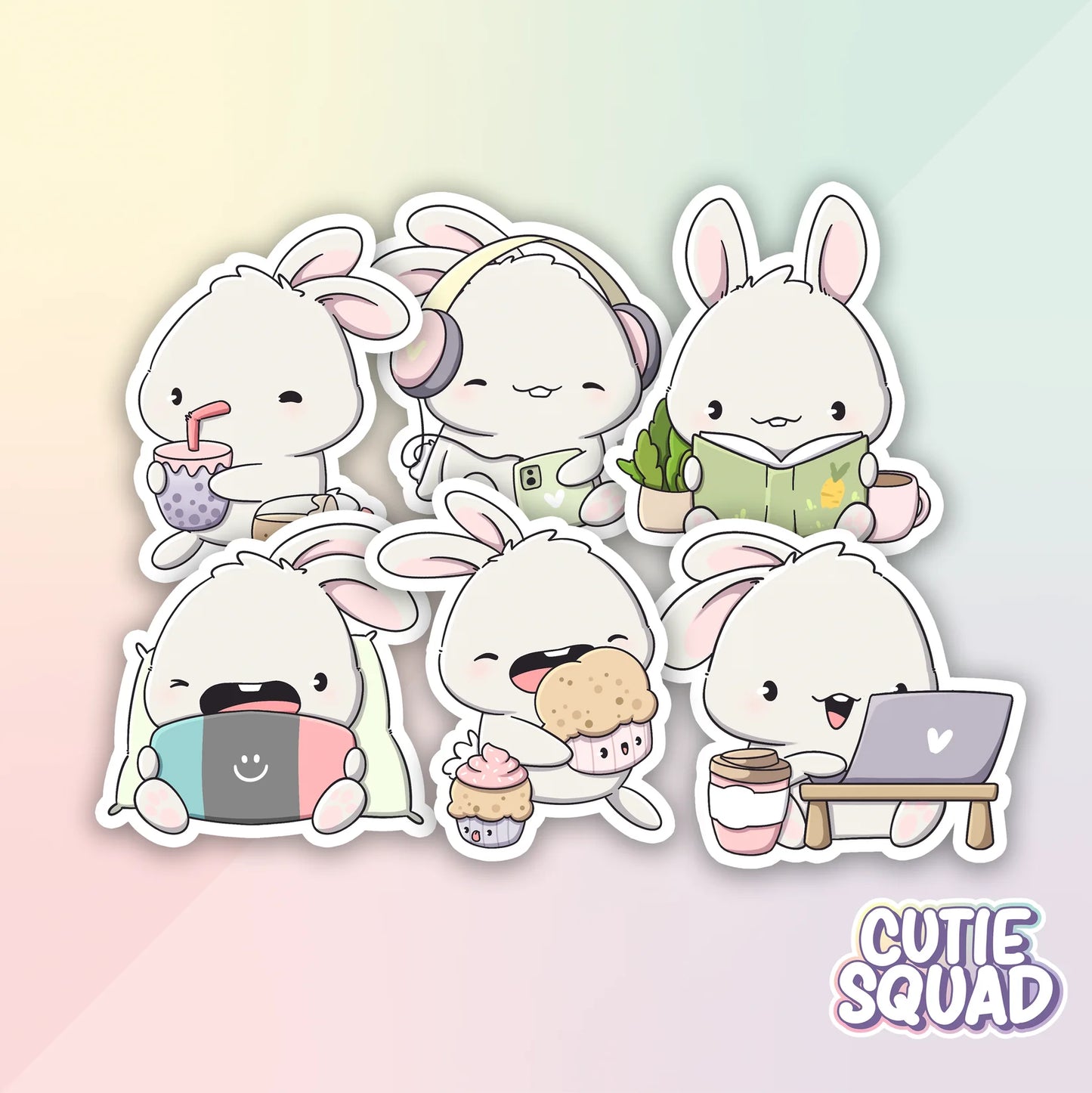 cozy bunnies complete stickerset
