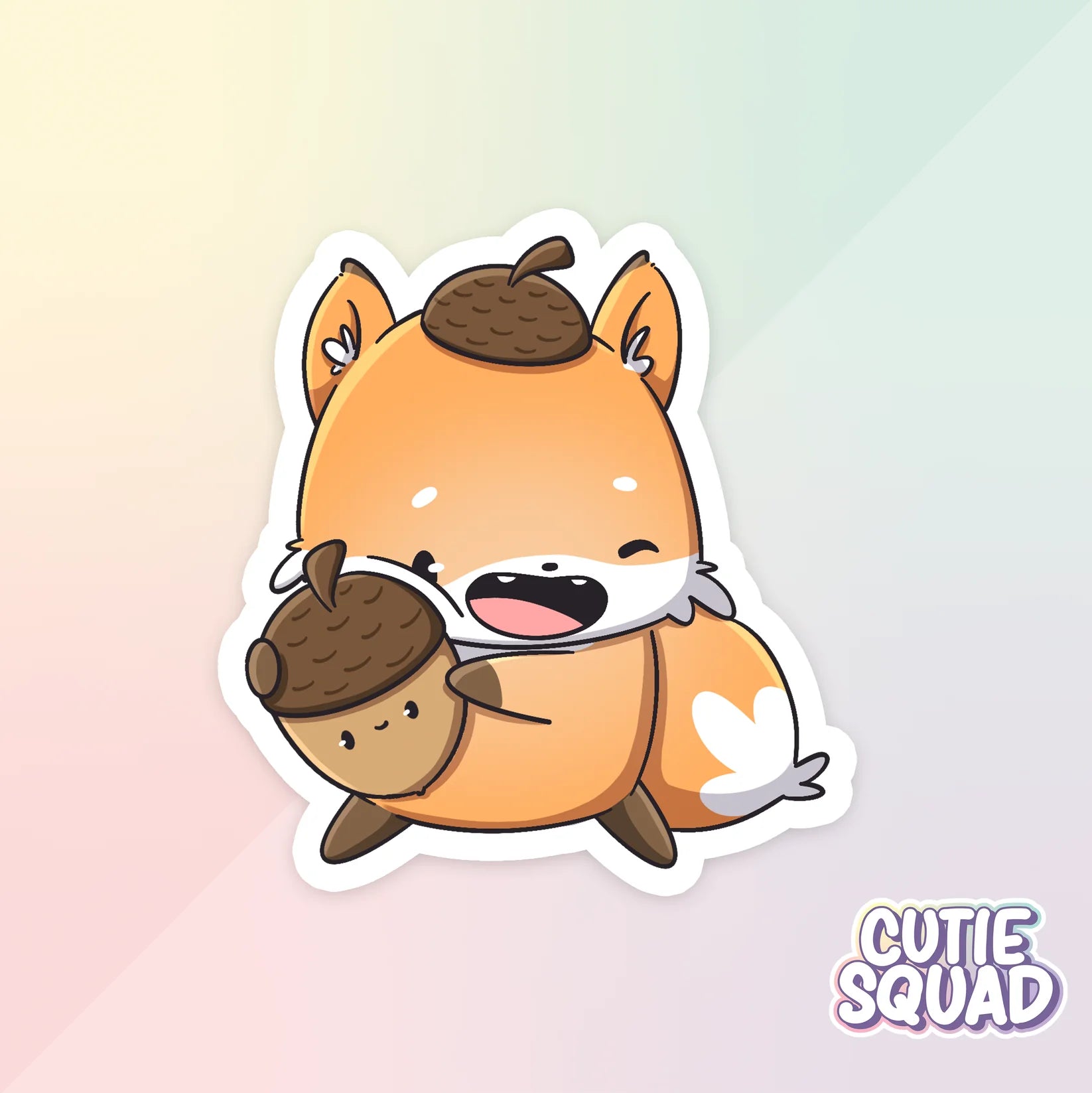 fall foxes sticker van cutiesquad met eikeltje