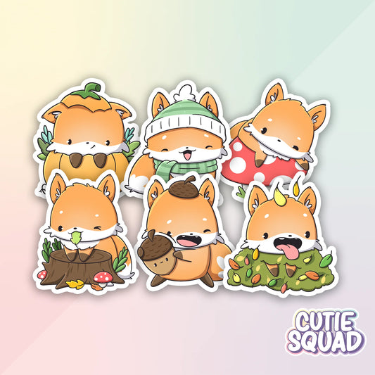 fall foxes complete stickerset van cutiesquad