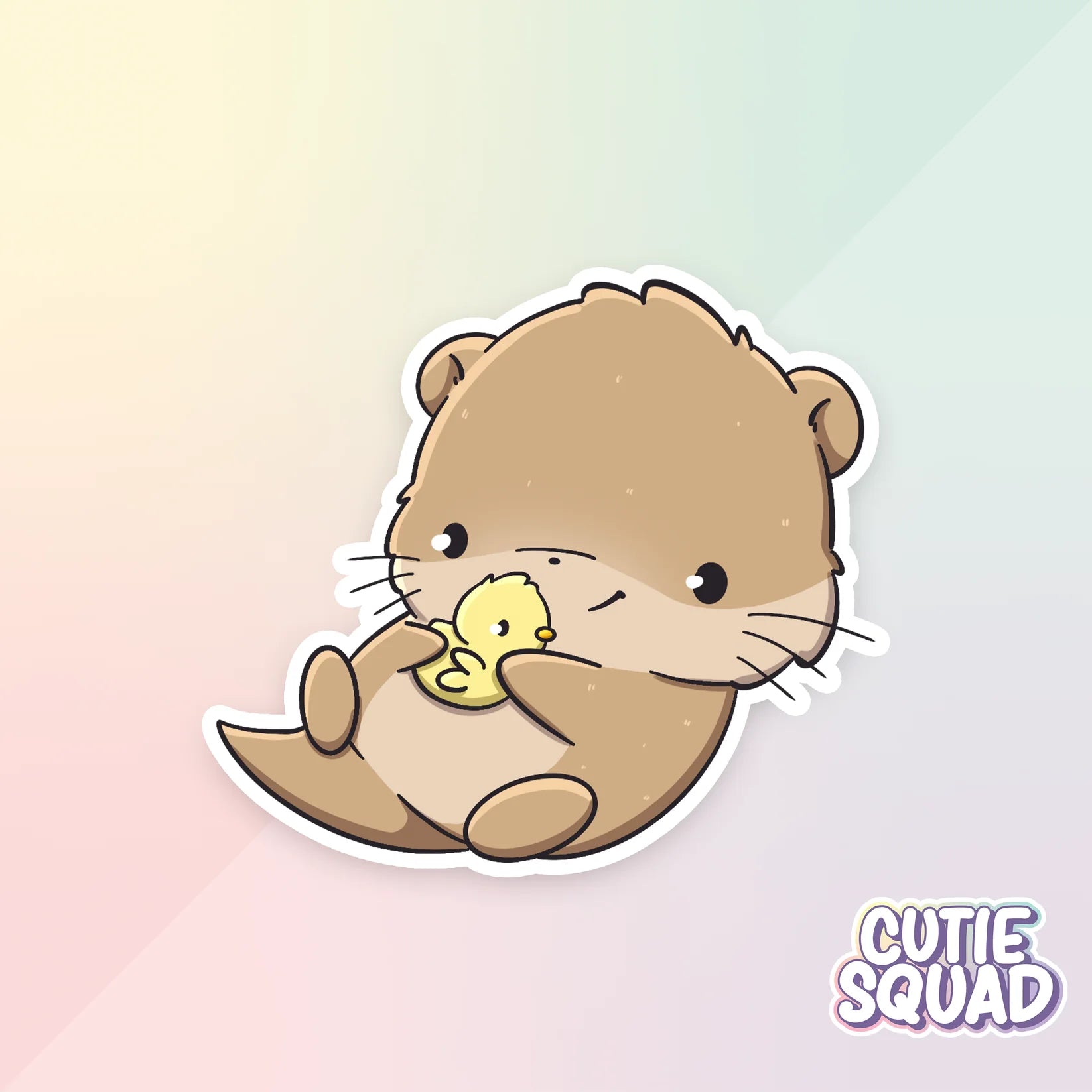 fishy otter sticker van cutiesquad met badeendje