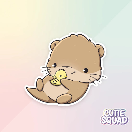 fishy otter sticker van cutiesquad met badeendje