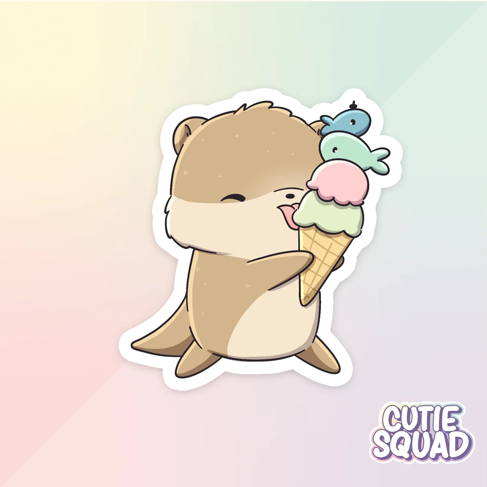fishy otter sticker van cutiesquad met ijsje