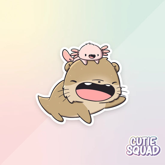 fishy otter sticker van cutiesquad met axolotl