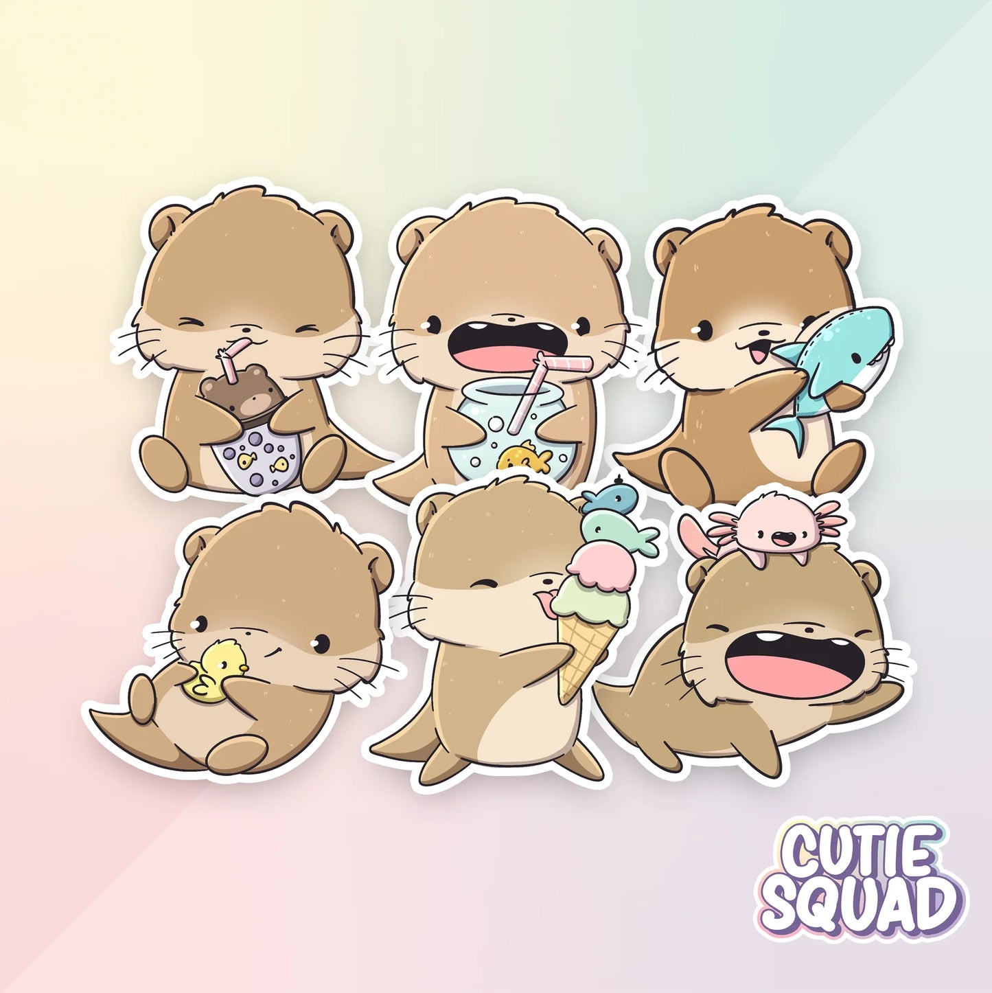 Fishy otters stickers - Kies je favoriet