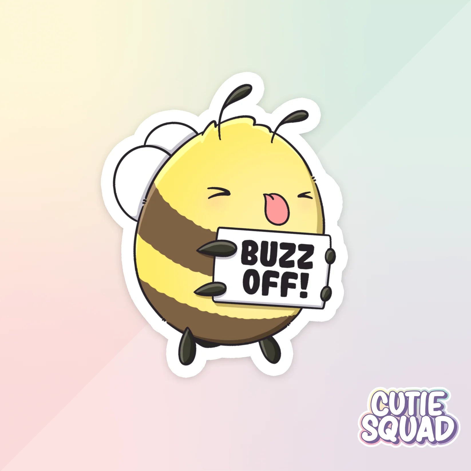 funny bees sticker van cutiesquad buzz off