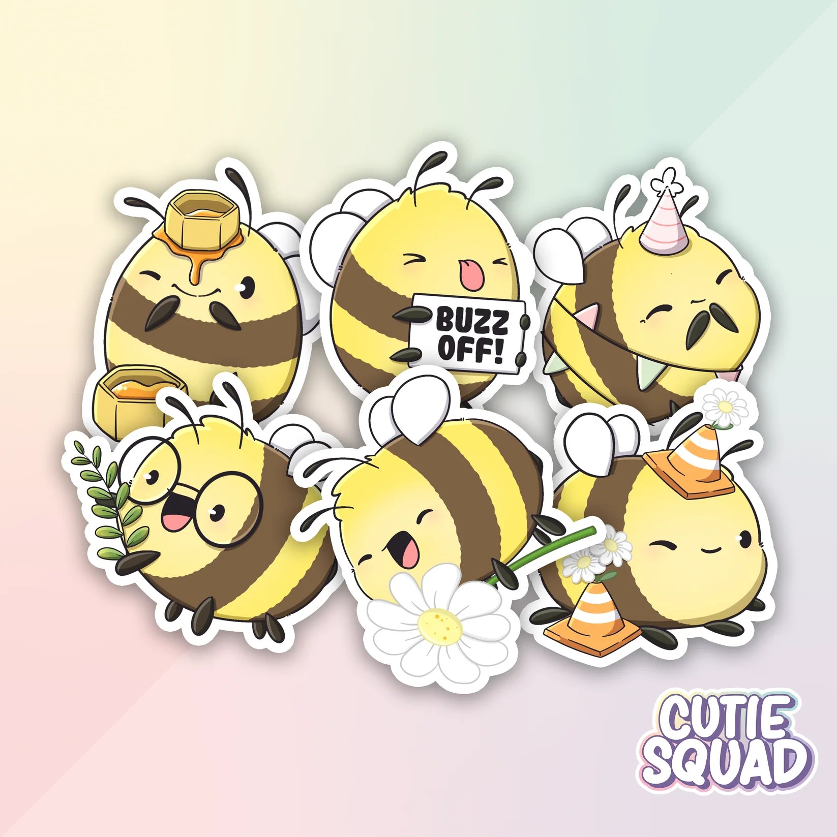 funny bees complete stickerset van cutiesquad 