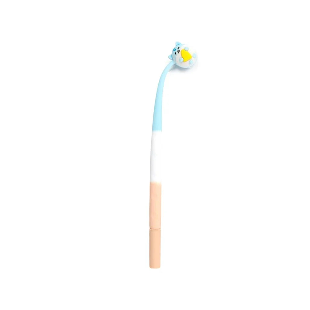 Kawaii pen met een pluizige hamster die vrolijk mee wiebelt bij het schrijven