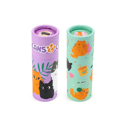 Beans & Co. kleurpotloden set in koker met schattige kattenopdruk, ideaal als creatief cadeau voor kinderen en kattenliefhebbers