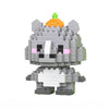 DIY knutselpakket met neushoorn in sinaasappel hoedje - Kawaii mini bricks