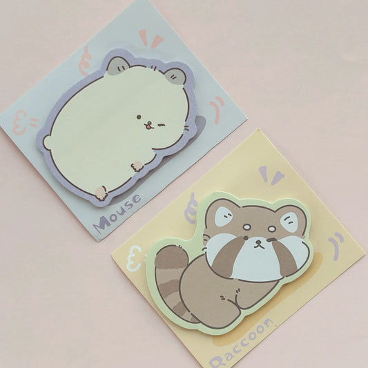 vrolijk en kawaii liggend dieren notitieblokje