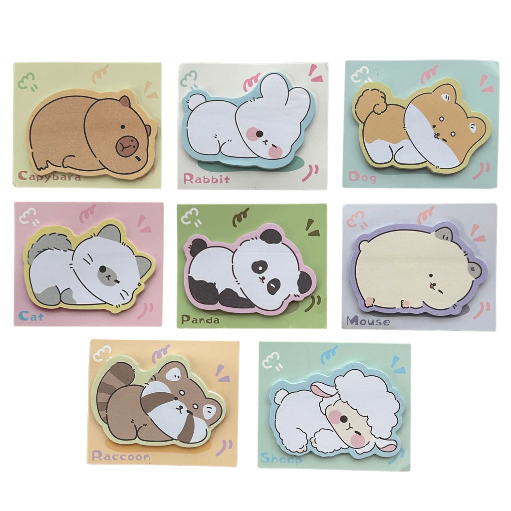 schattig liggend dier memoblokje kawaii stationery