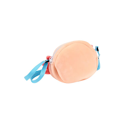 Maddie Axolotl schoudertasje achterkant - zachte pluche en verstelbare band