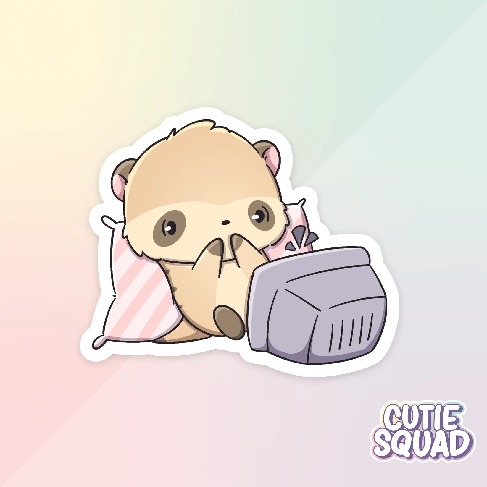 meerkat sticker van cutiesquad tv kijkend