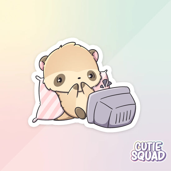 meerkat sticker van cutiesquad tv kijkend