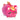 donkerroze meowchi unicorn met gele manen