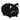 zijkant zwarte meowchi knuffel 15 cm, handzaam pluche maatje met mysterieus design