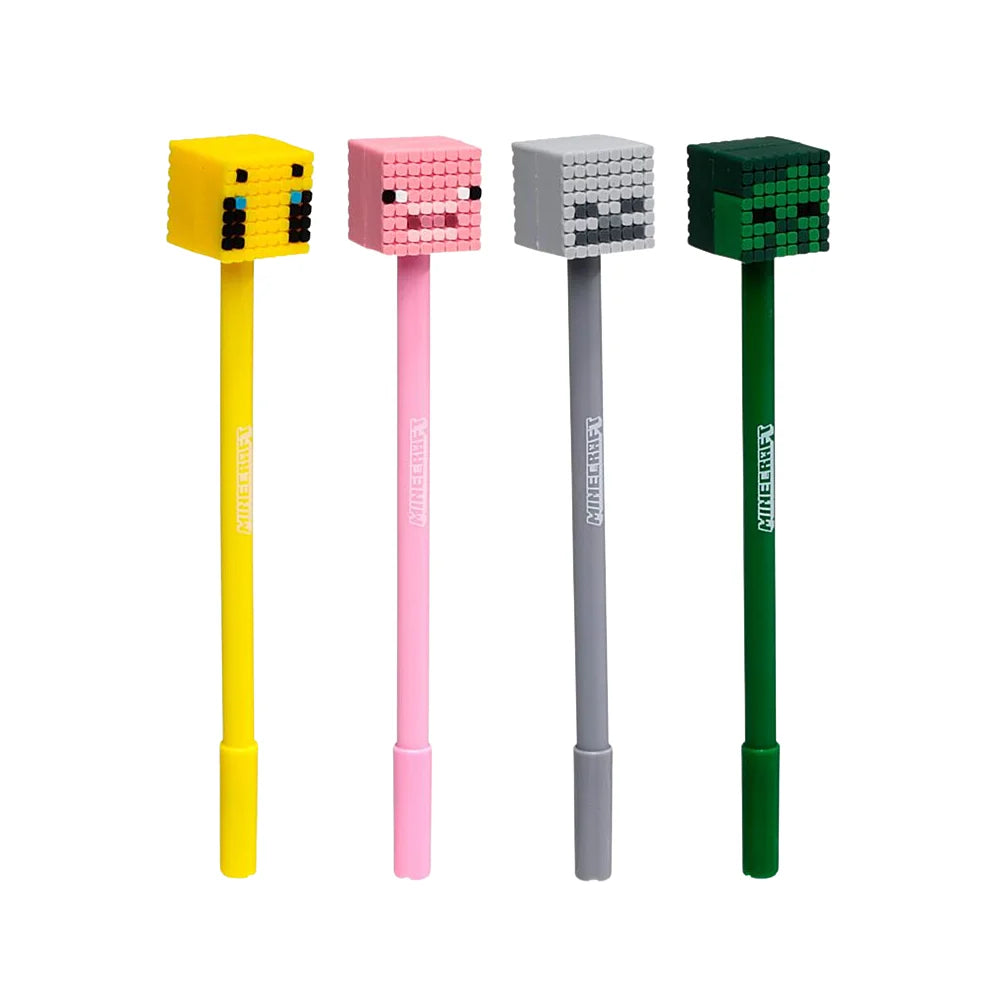 Overzicht officiële Minecraft fijnschrijvers (bijtje, varken, skeleton, zombie)