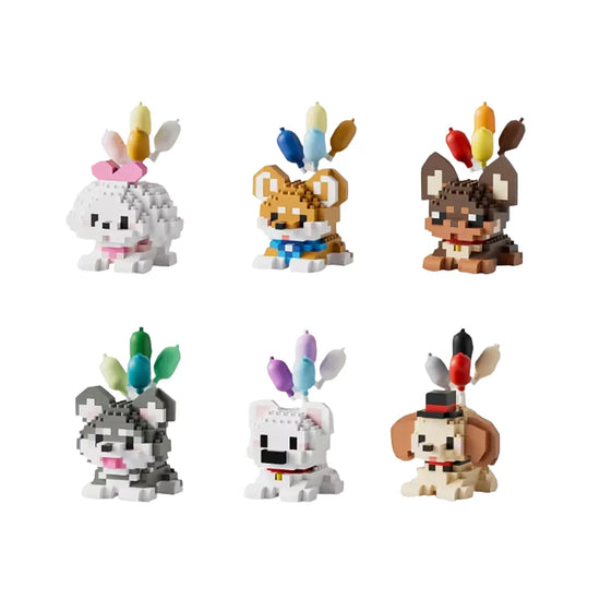 Mini Bricks Ballonnen Hondjes – Complete verzameling (Set van 6) – Bouwsets