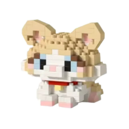Beige kat mini bricks – uniek bouwplezier in zachte kleurtinten