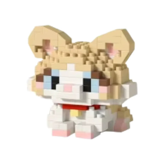 Beige kat mini bricks – uniek bouwplezier in zachte kleurtinten