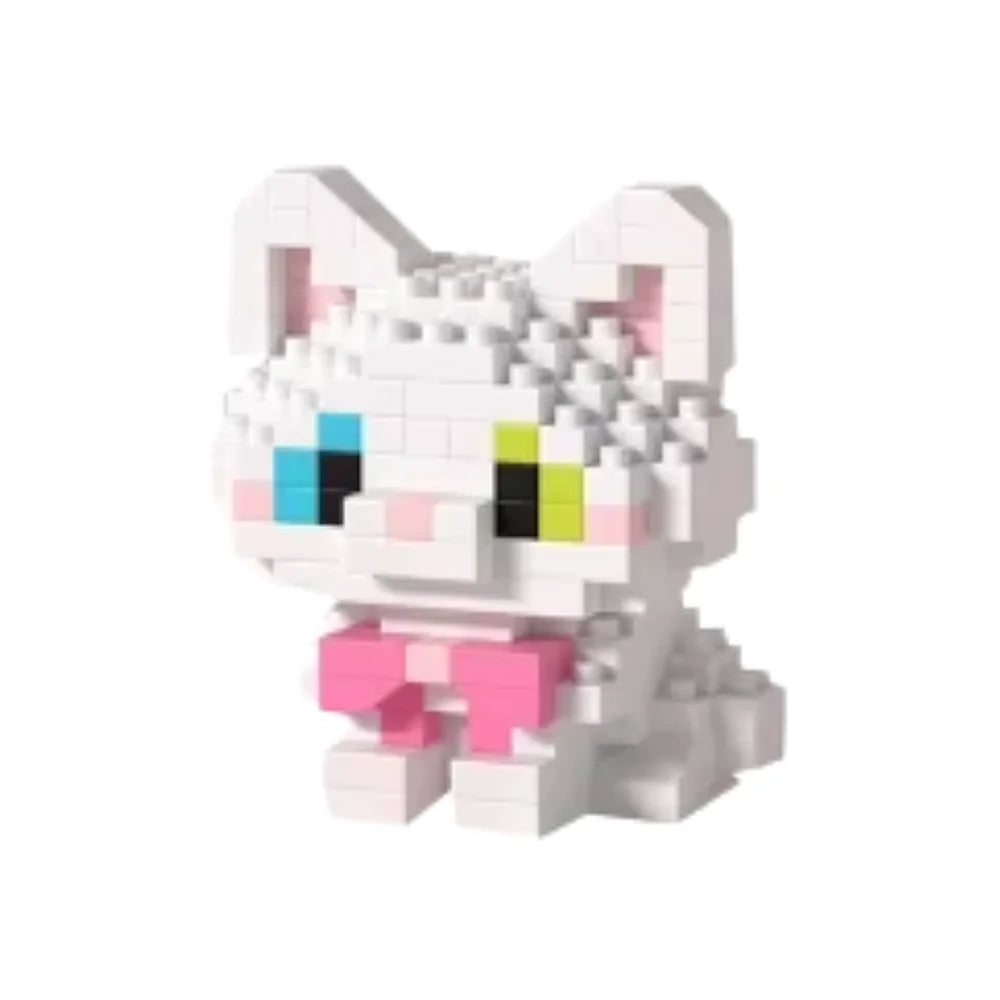 Witte kat mini bricks – minimalistisch en elegant te bouwen