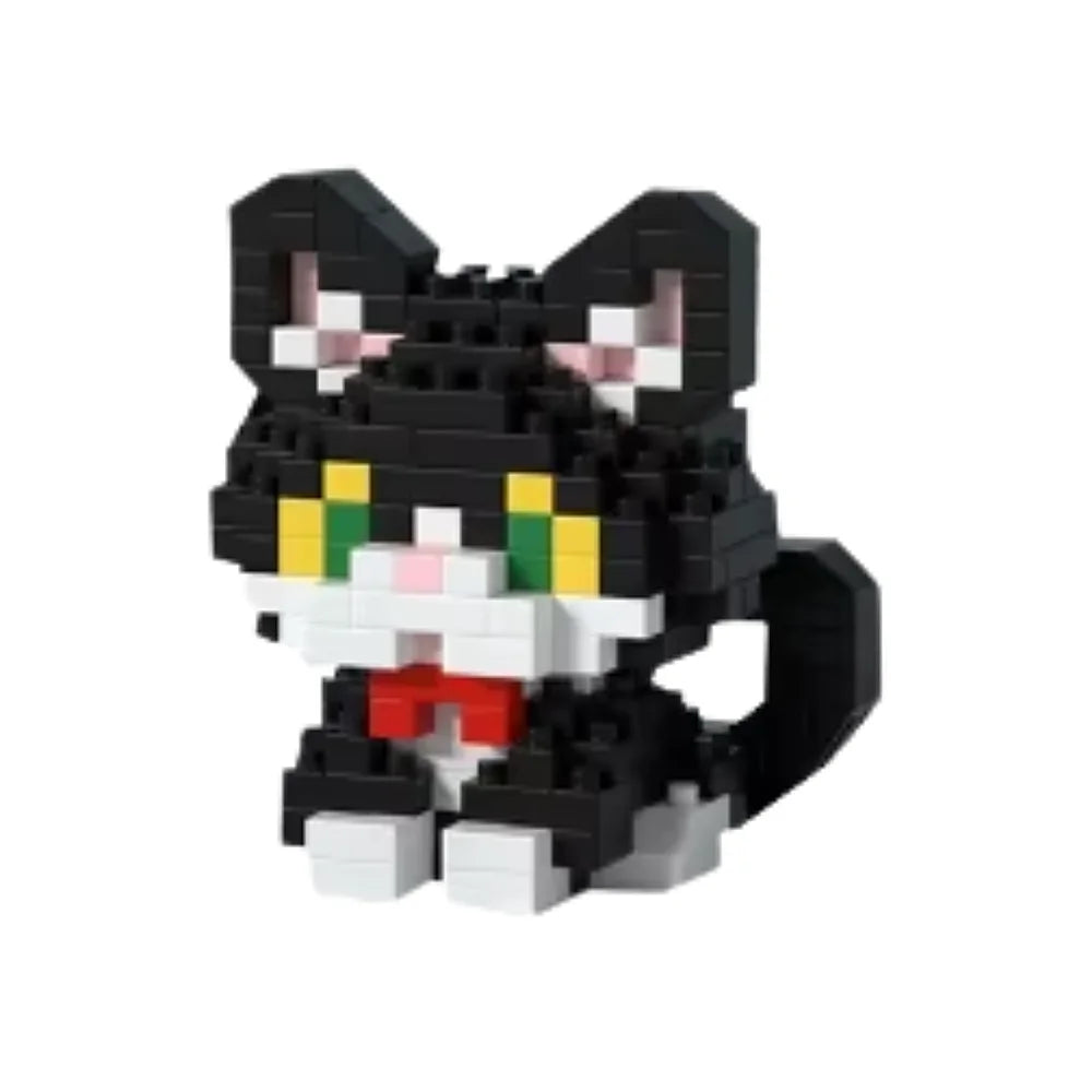 Zwarte kat mini bricks – mysterieuze miniatuur om te verzamelen