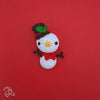 schattige amigurumi sneeuwpop close-up