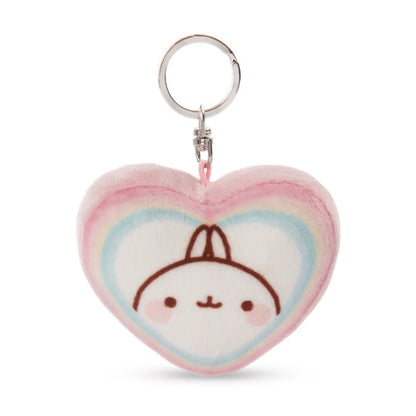 Molang | Rainbow heart - keychain 8 cm
