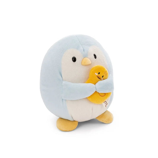 pinguïn waddle houdt eendenvriendje vast