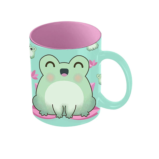 kawaii kikker mok 300ml met schattige kikker illustratie