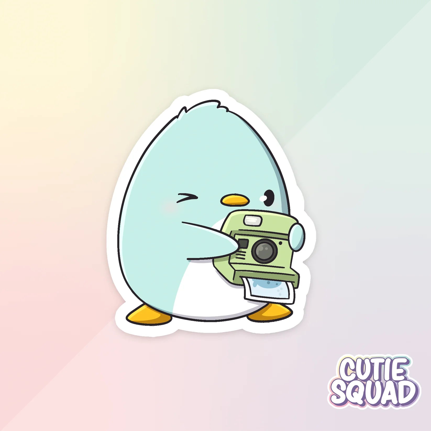 ray penguin sticker van cutiesquad met fototoestel