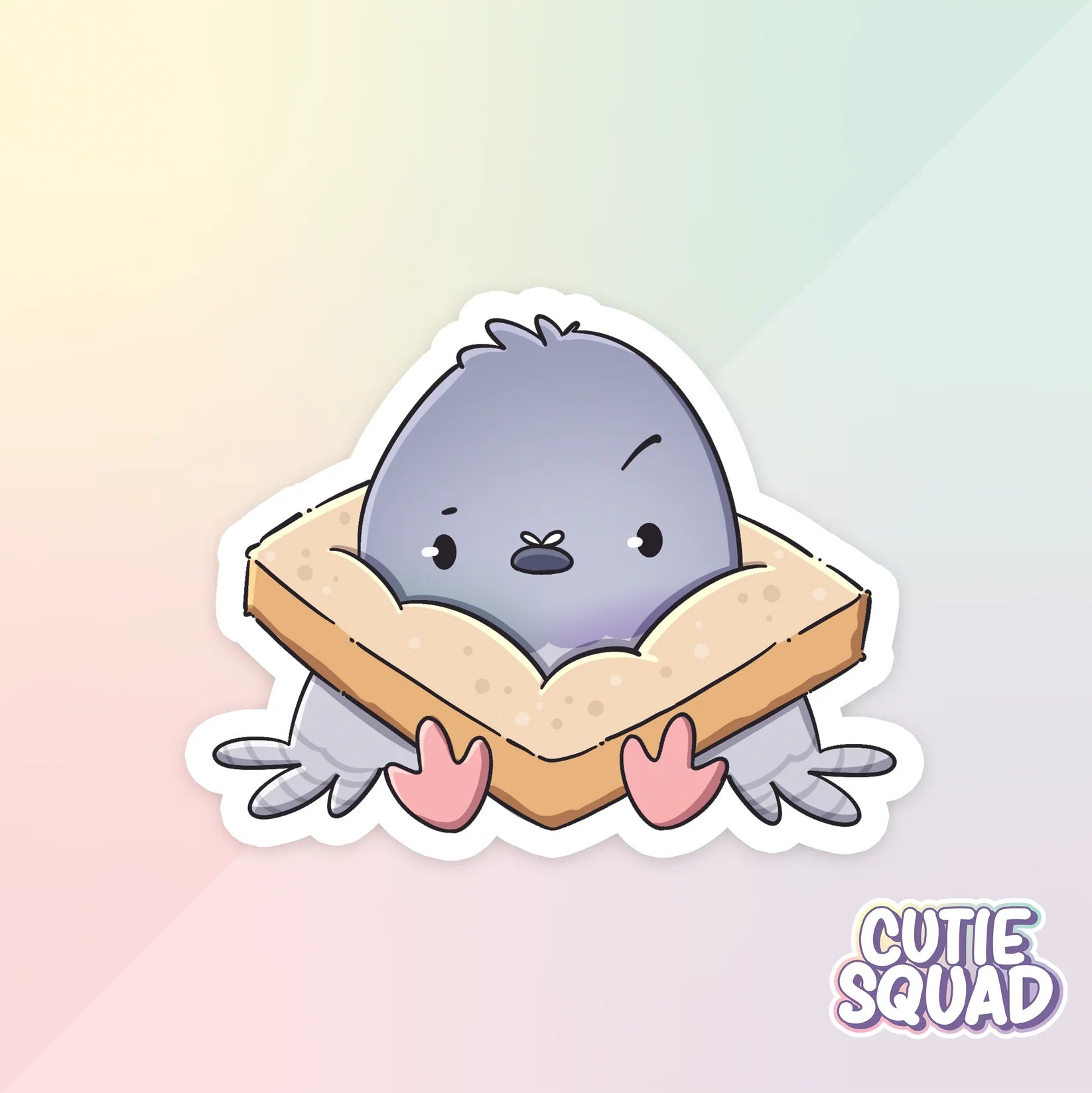 pigeon from the block sticker van cutiesquad met brood