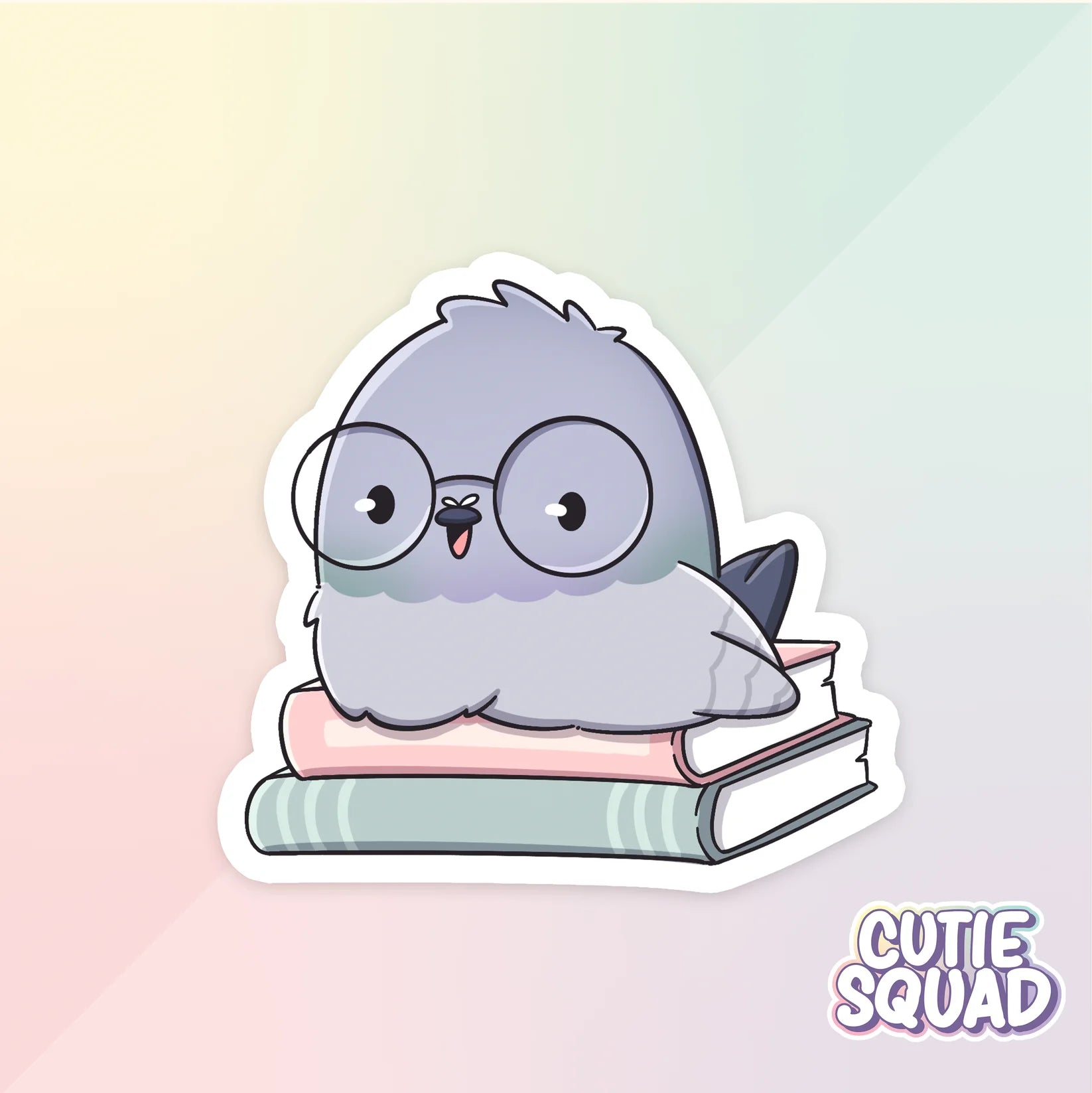 pigeon from the block sticker van cutiesquad met bril