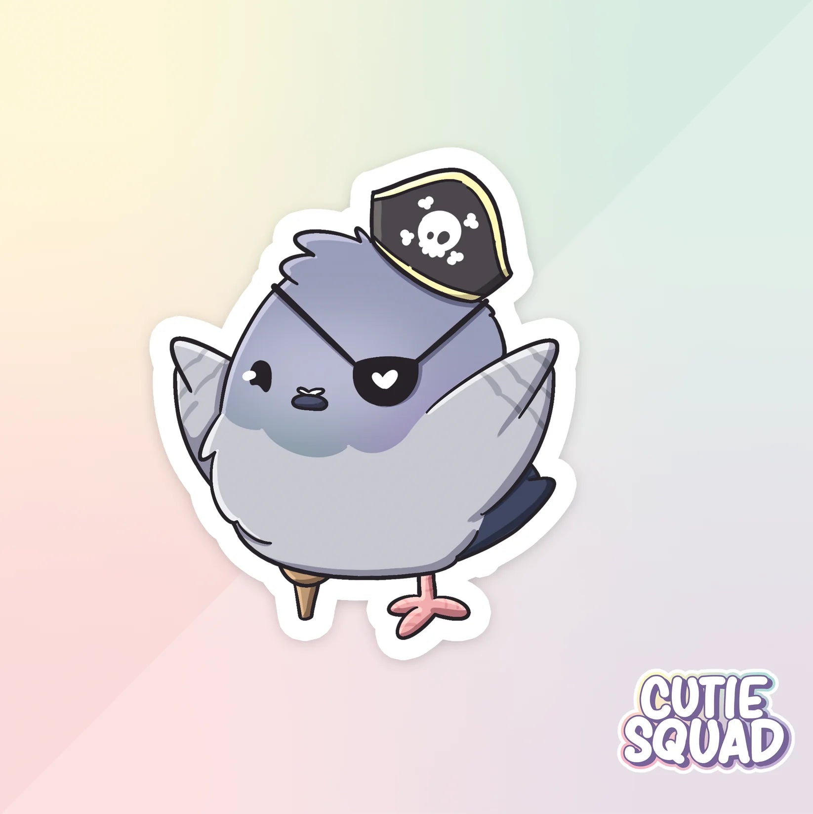 pigeon from the block sticker van cutiesquad piraat