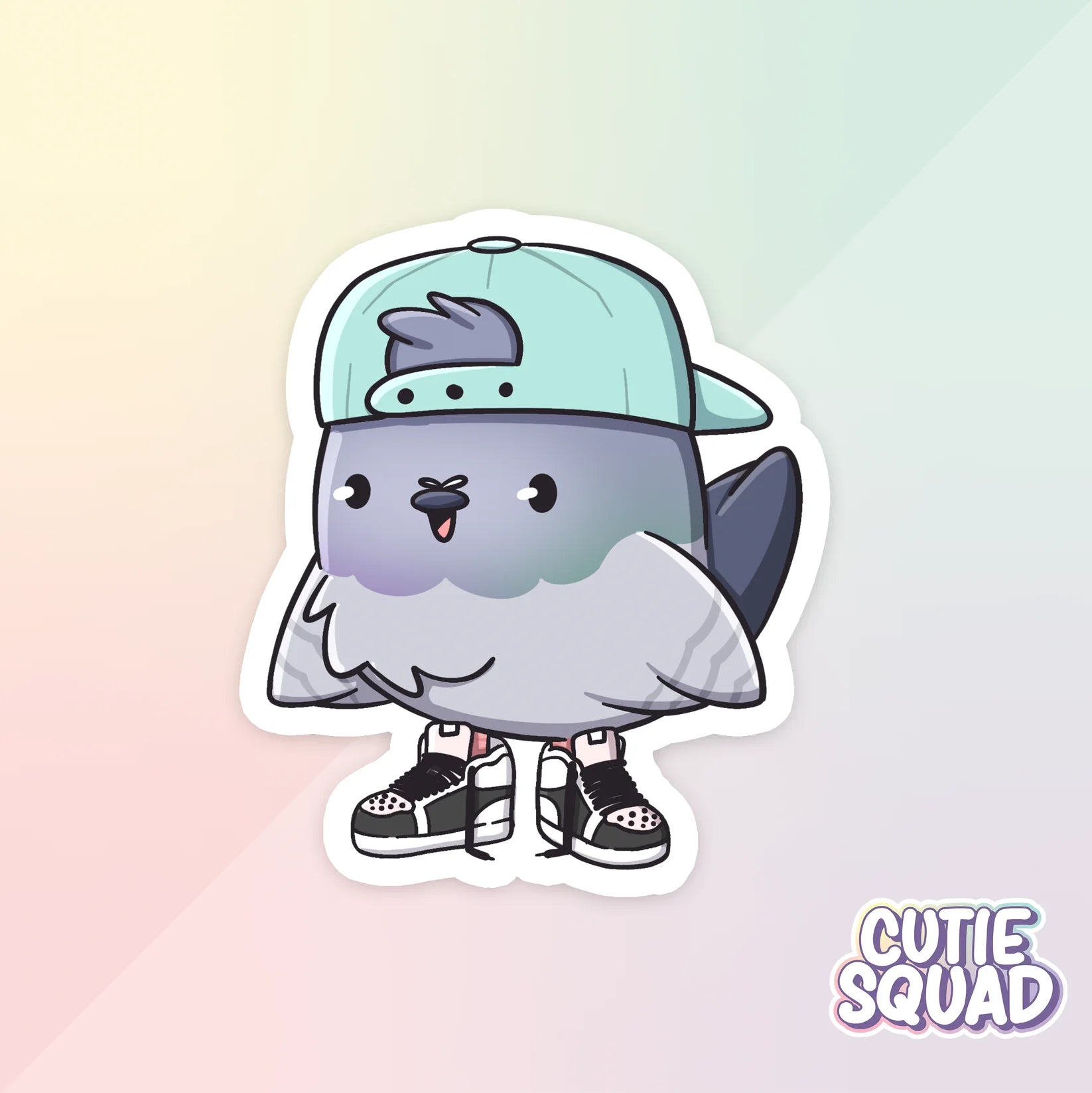 pigeon from the block sticker van cutiesquad met petje