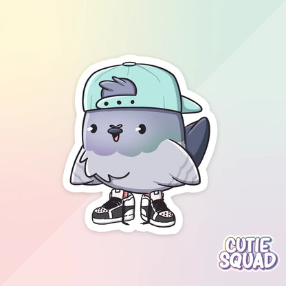 pigeon from the block sticker van cutiesquad met petje