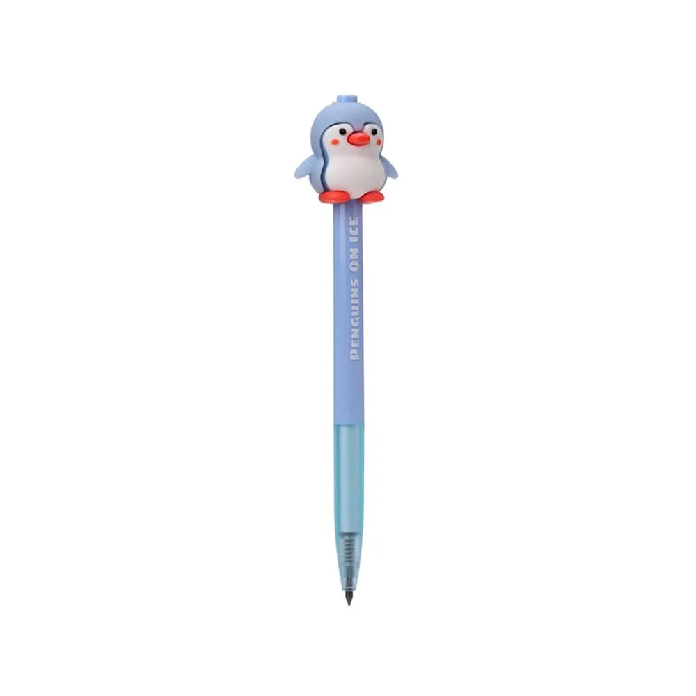 Kind tekent met een duurzaam pinguïnpotlood, iconisch design en comfortabel in gebruik
