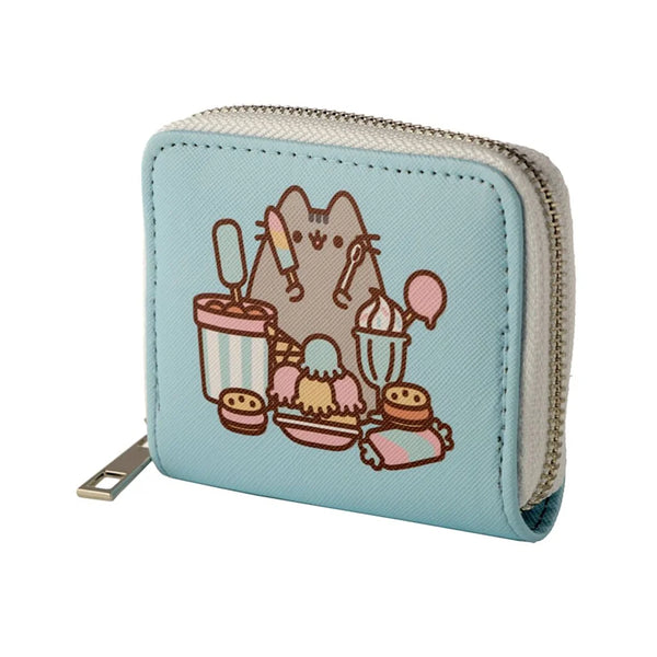 Blauwe Pusheen portemonnee met kawaii ijsjes design – compact en stevig