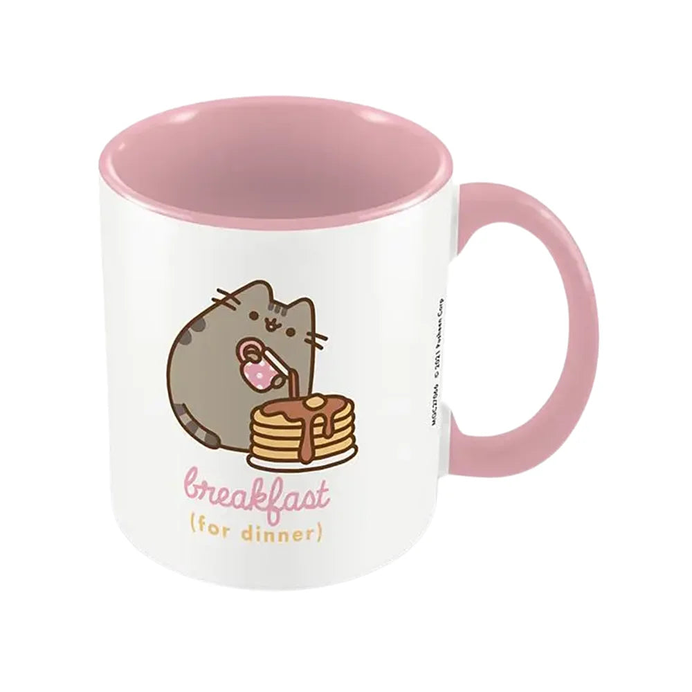 kawaii pusheen mok met siroop en pannenkoeken