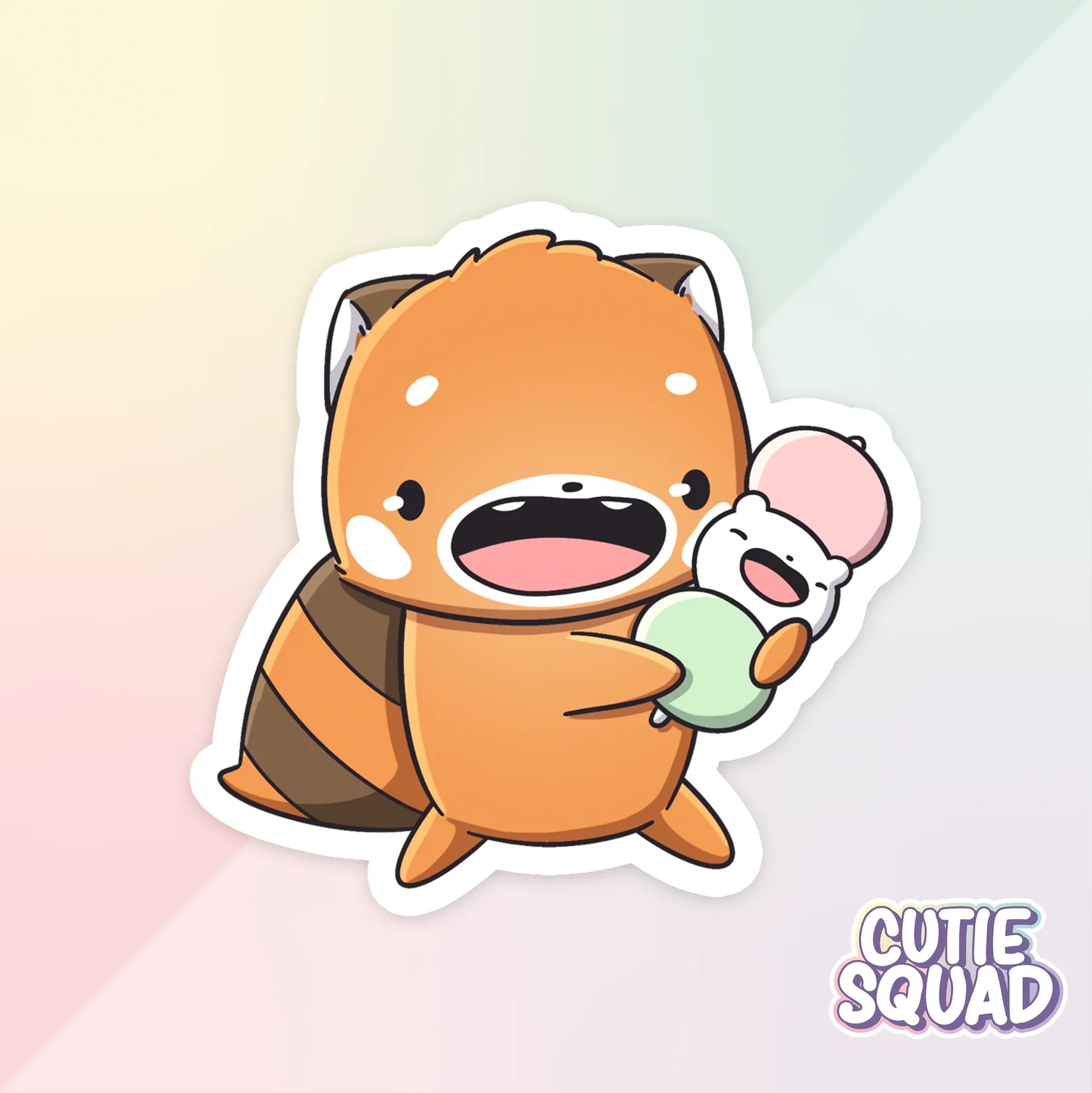red panda foodies sticker van cutiesquad  met dango