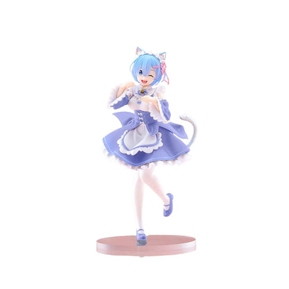 rem cat maid prize figure 18cm officiële taito re:zero