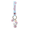 vrolijke sanrio sleutelhangers met afbeeldingen van kuromi, hello kitty, my melody en pompompurin