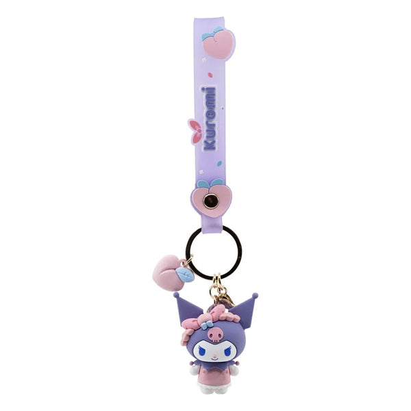 sanrio sleutelhangers met kuromi, hello kitty, pompompurin en my melody