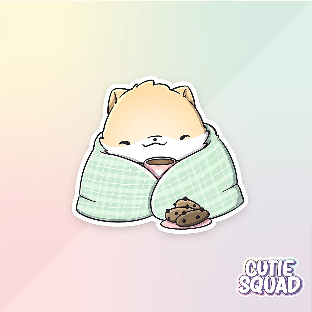 shiba evening sticker van cutiesquad groen dekentje