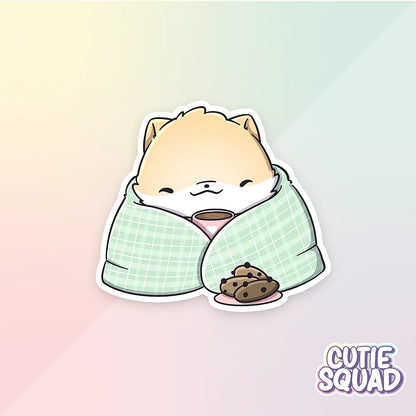shiba evening sticker van cutiesquad groen dekentje