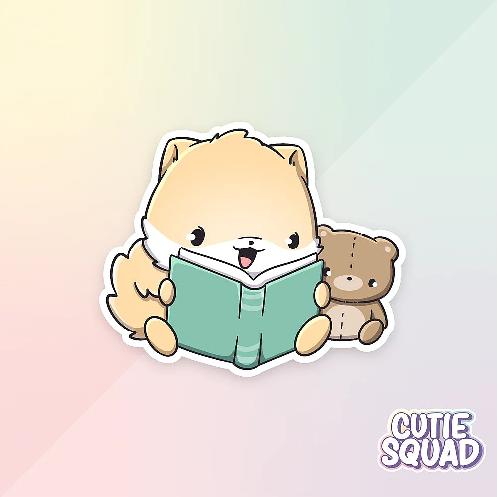 shiba evening sticker van cutiesquad lezend