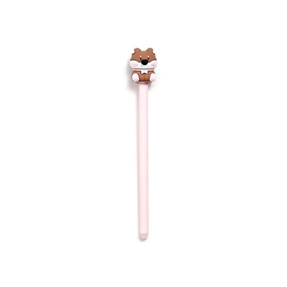 Uitwisbare pen met speelse shiba hond als topper – perfect voor school of werk